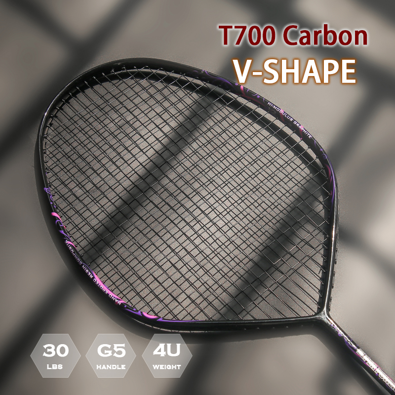Badminton Raket - New Style V-shape 100% Carbon Fiber