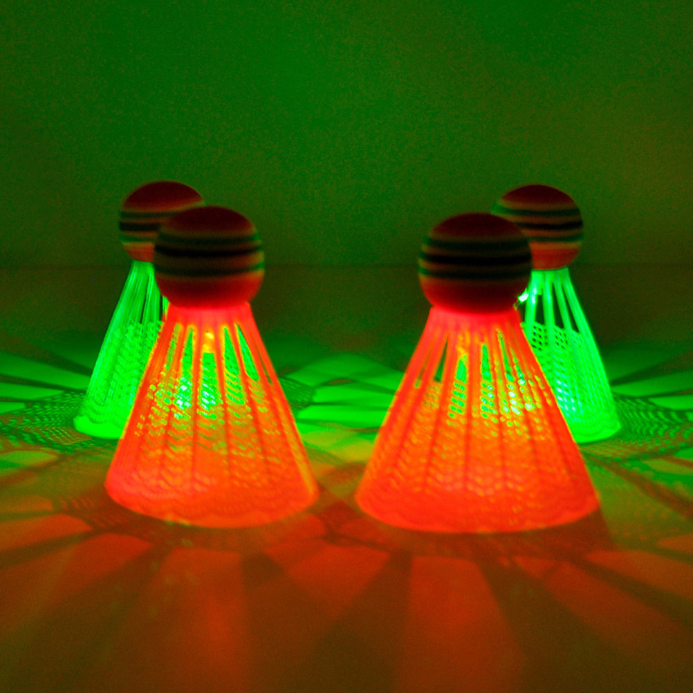 Badminton Nylon Shuttlecock - 4Pcs Glow in Dark Badminton Shuttlecocks