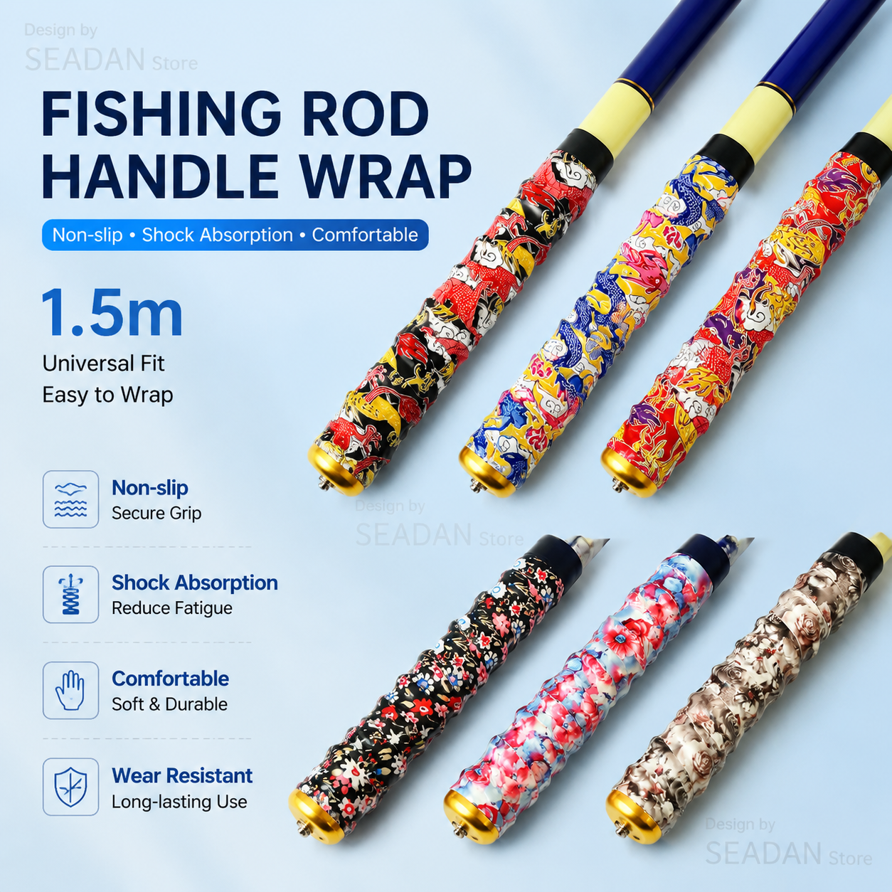Badminton Fun - 1.5m Floral Dragon Pattern Fishing Rod