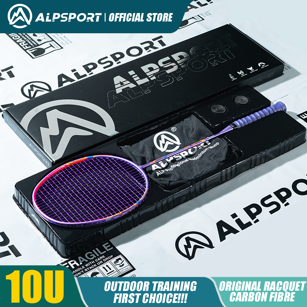 Badminton Raket - Alp GJ 10U Ultralight 52g T800