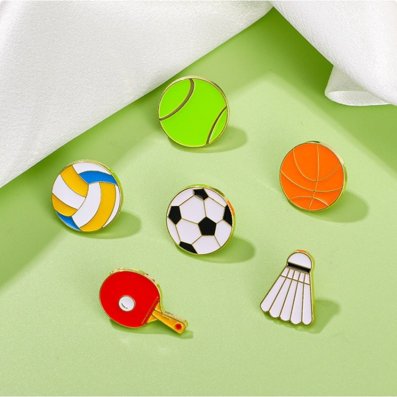 Badminton Icon - Sports Enamel Pins Football Basketball Baseball