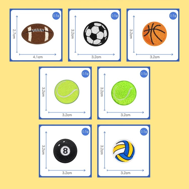 5pc Embrioidered Football Tenn - Badminton Icon recension och pris