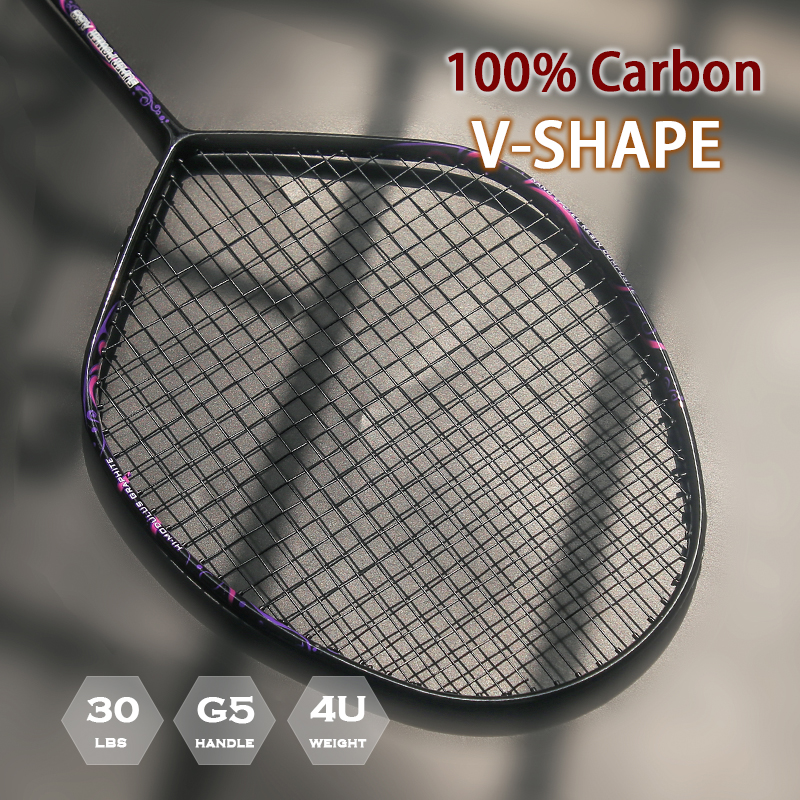New Style V-shape 100% Carbon  - Badminton Raket recension och pris