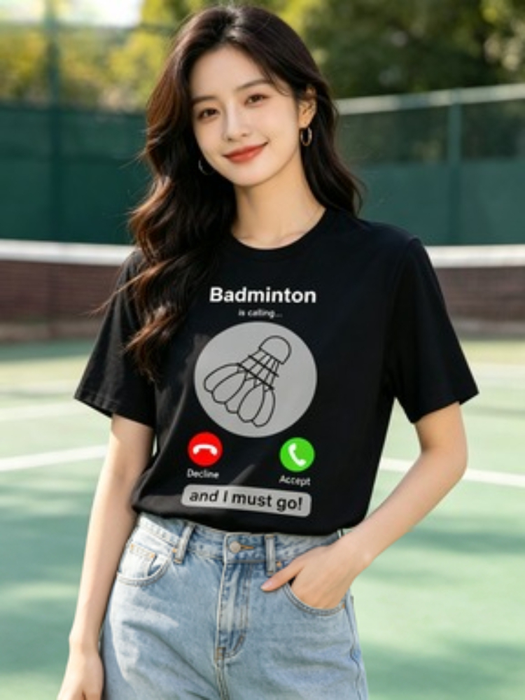 Women's Fun Badminton T-Shirt  - Badminton Quotes Short recension och pris